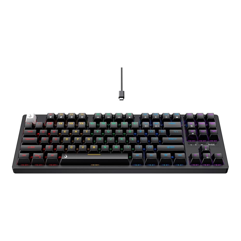 Teclado Mecânico Gamer Rise Mode GM2 Pro Black RGB Rainbow Switch Outemu Blue - RM-TCM-GM2-BBLUE