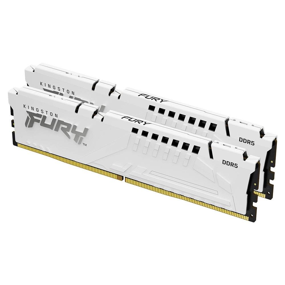 Memória RAM Kingston Fury Beast XMP, 32GB (2X16GB), 6000MT/s, DDR5, DIMM, CL30, Branco - KF560C30BWK2-32