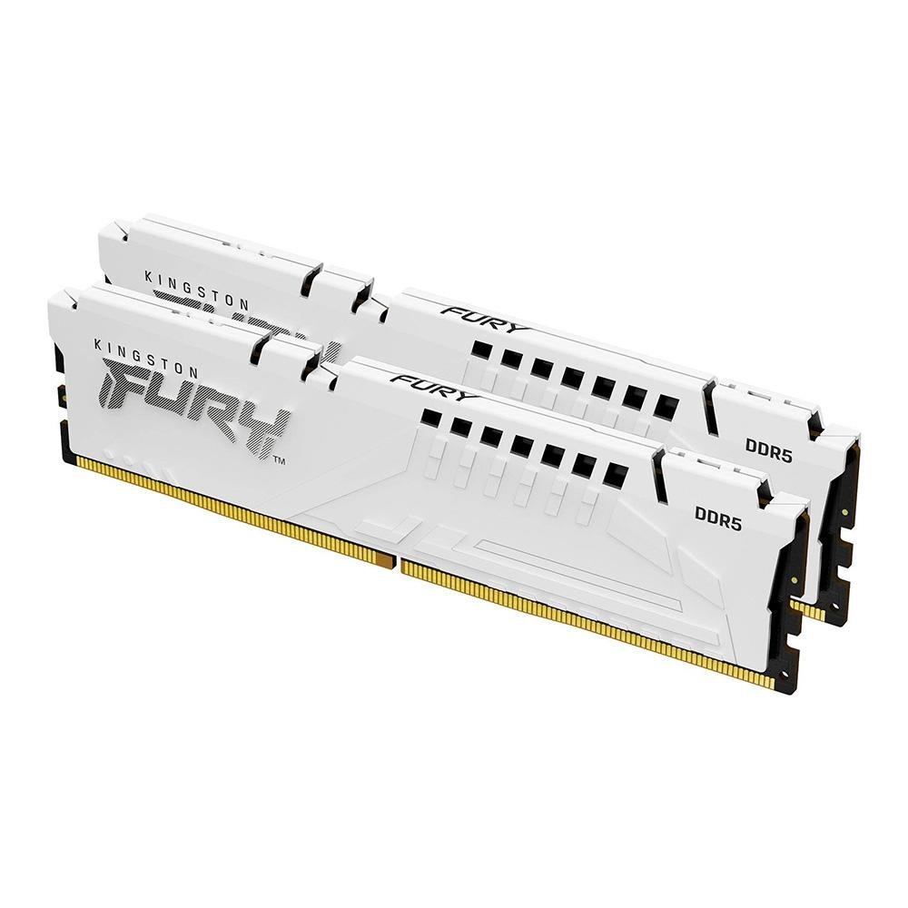 Memória RAM Kingston Fury Beast Expo, 32GB (2X16GB), 6400MT/s DDR5, DIMM, CL32, Branco - KF564C32BWEK2-32 Memória RAM Kingston Fury Beast Expo, 32GB (2X16GB), 6400MT/s DDR5, DIMM, CL32, Branco - KF564C32BWEK2-32
