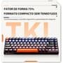 Teclado Mecânico Gamer Machenike K500A-B84, RGB, Switch HUANO RED, 75% TKL, Hot-Swappable, Cinza Escuro e Laranja - K500A-B84 LG HRD EN