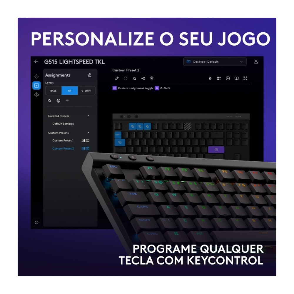 Teclado Mecânico Logitech G515 TKL | KaBuM!