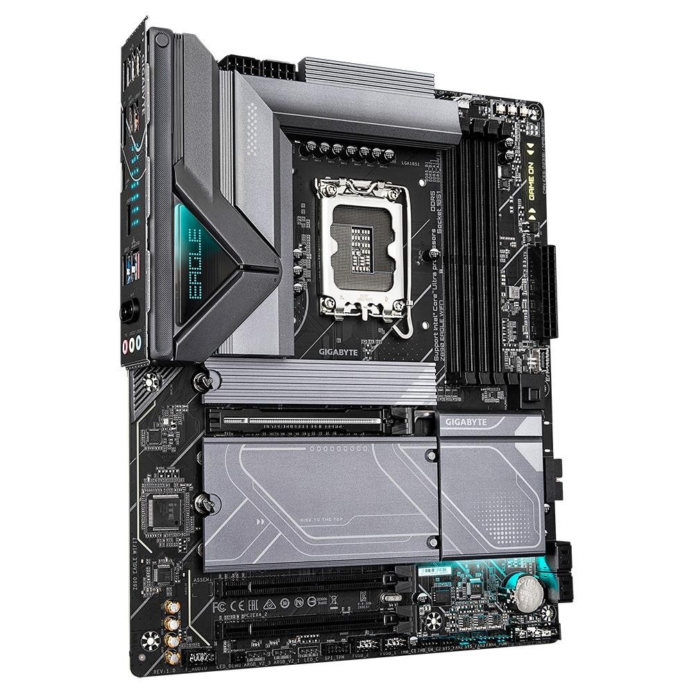 Placa-Mãe Gigabyte Z890 EAGLE WIFI7, Intel, ATX, DDR5, RGB, Wi-Fi 7, Bluetooth, Preto - Z890 EAGLE WIFI7