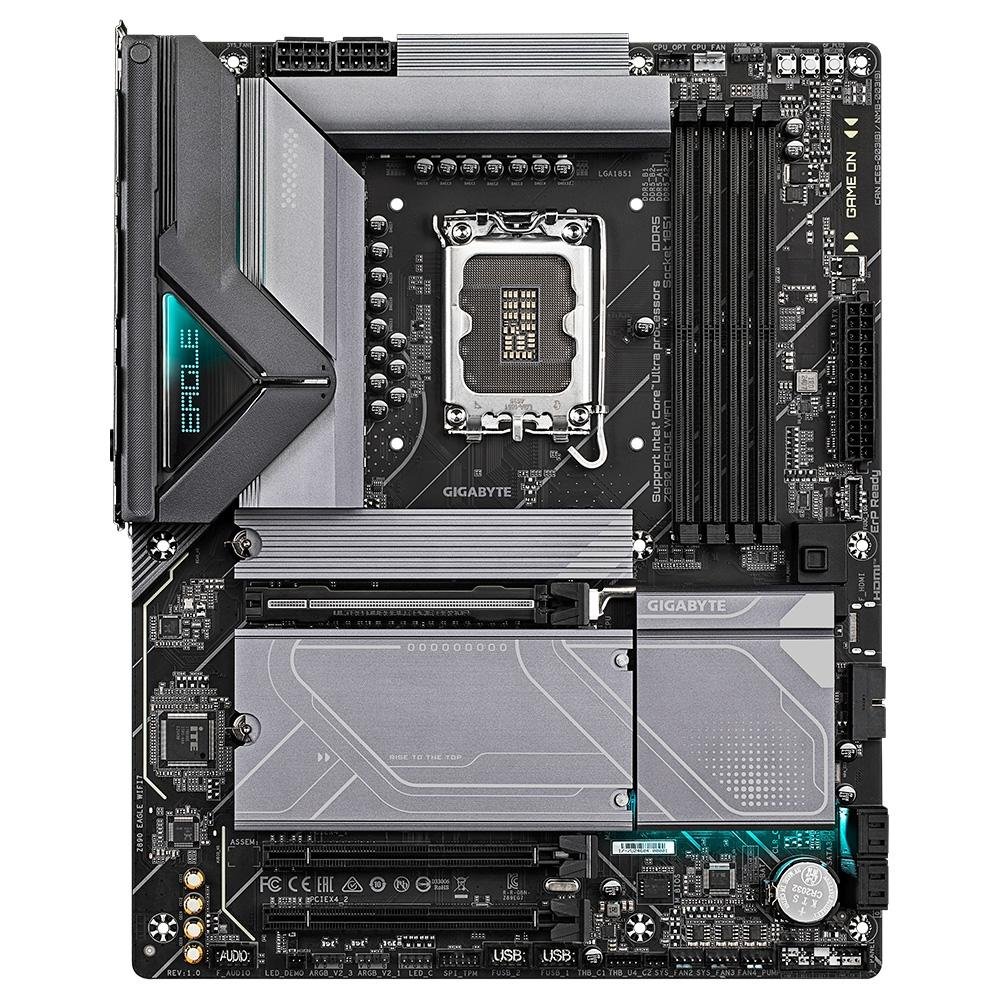 Placa-Mãe Gigabyte Z890 EAGLE WIFI7, Intel, ATX, DDR5, RGB, Wi-Fi 7, Bluetooth, Preto - Z890 EAGLE WIFI7