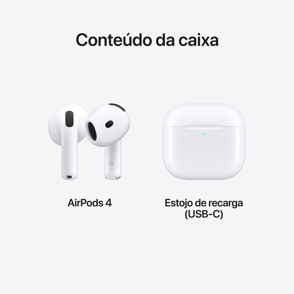 AirPods 4 Apple Branco | KaBuM!