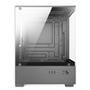 Gabinete Gamer Bluecase BG-054 HIT, Mid tower, Micro ATX e Mini ITX, Frontal e lateral em vidro, USB 3.0, Sem FANs, Cinza - BG-054GBX