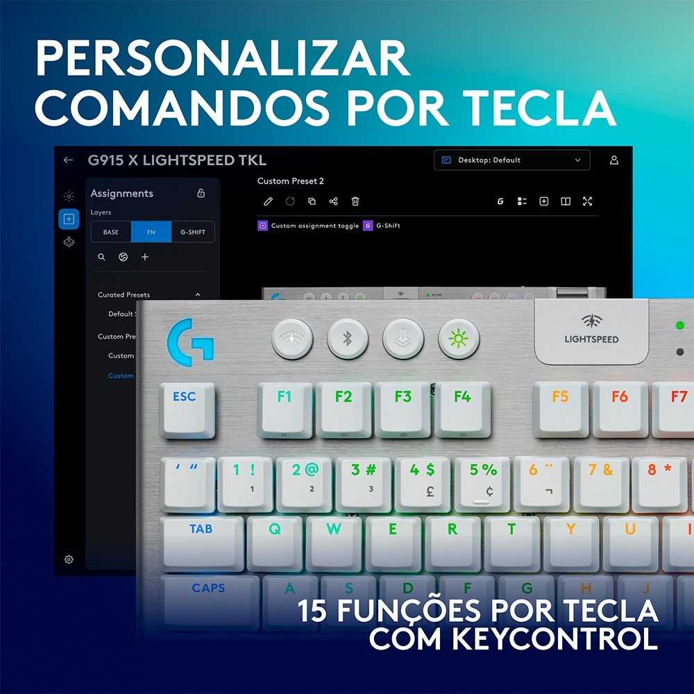 Teclado Mecânico Gamer Logitech G915 TKL | KaBuM!