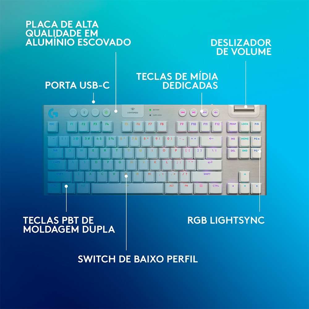 Teclado Mecânico Gamer Logitech G915 TKL | KaBuM!