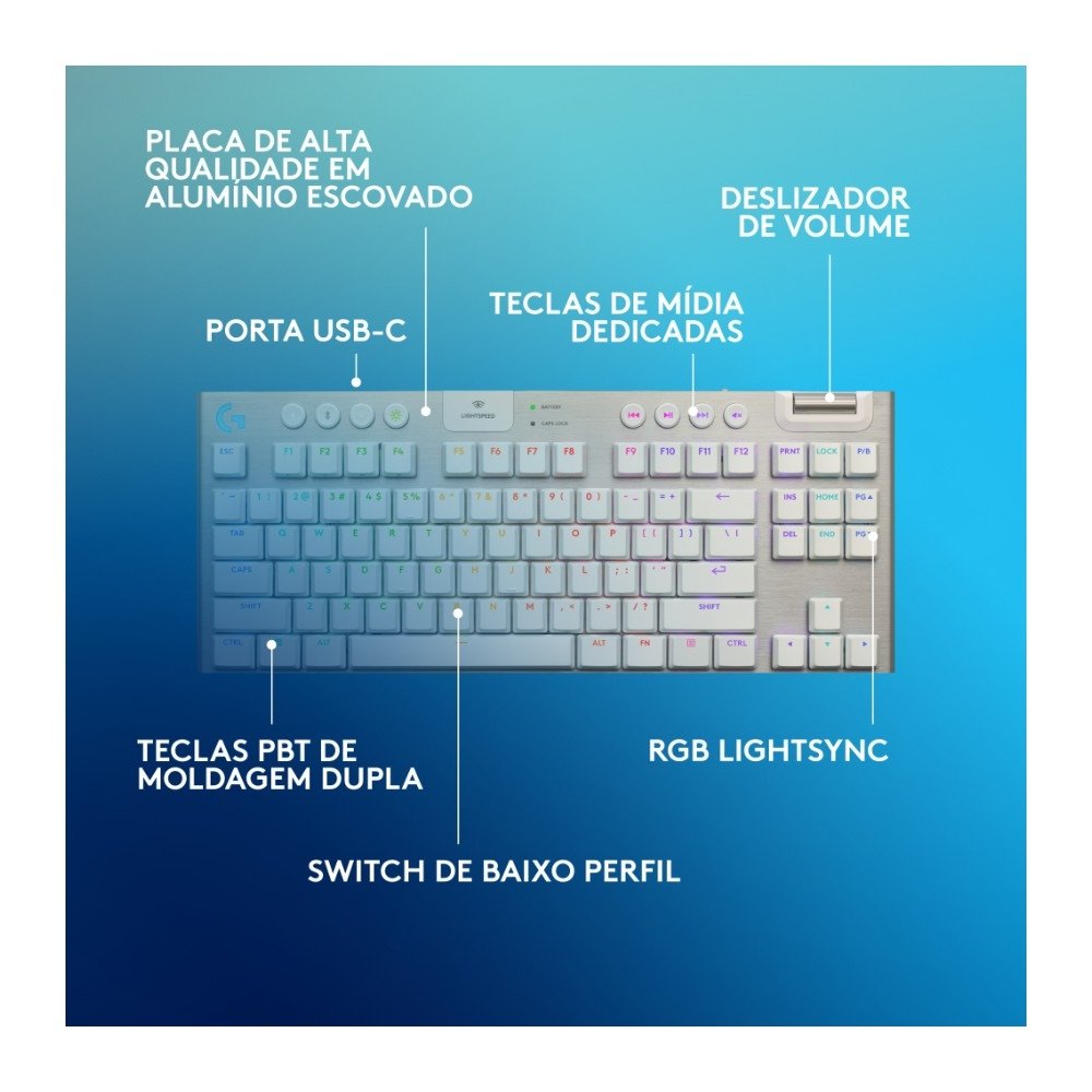 Teclado Logitech G915 X Lightspeed TKL | KaBuM!