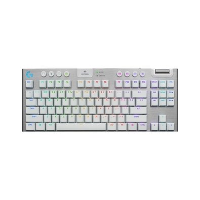 Teclado Mecânico Gamer Sem Fio Logitech G915 X Lightspeed, Design TKL RGB Lightsync, USB ou Bluetooth e Switch GL Tactile, Branco - 920-012732