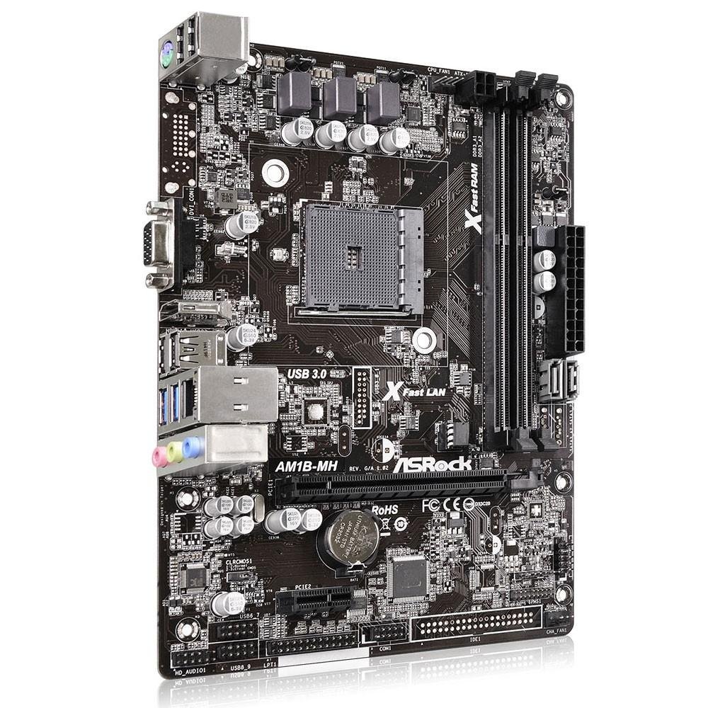 Placa-Mãe ASRock AM1B-MH, AMD AM1, mATX, DDR3, Preto Placa-Mãe ASRock AM1B-MH, AMD AM1, mATX, DDR3, Preto
