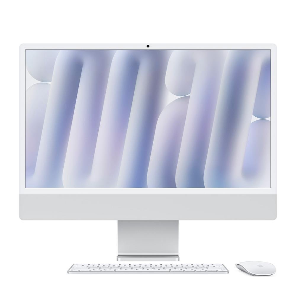 iMac Apple Tela Retina 24" 4.5K, Chip M4, CPU 10 Núcleos, GPU 10 Núcleos, Neural Engine de 16 Núcleos, 16GB RAM, 256GB SSD, Prata - MWUU3BZ/A