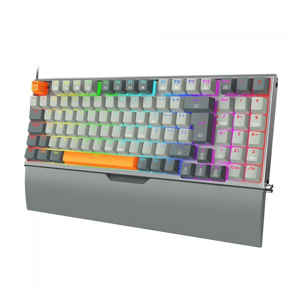 Teclado Redragon Olaf Cinza RGB Mecânico | KaBuM!
