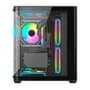 Gabinete Gamer HAYOM, Mini Tower, Lateral e Frontal em vidro, 4x FANs, Preto - GB1798