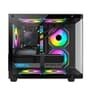 Gabinete Gamer HAYOM, Mini Tower, Lateral e Frontal em vidro, 4x FANs, Preto - GB1798