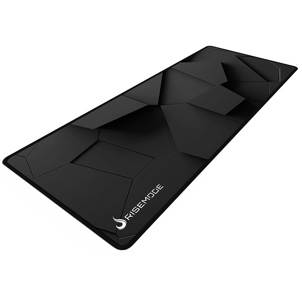 Mousepad Gamer Rise Mode 3D 02, Estendido Pro 900x400mm, Borda Costurada, Preto - RM-MPP-3D2-B