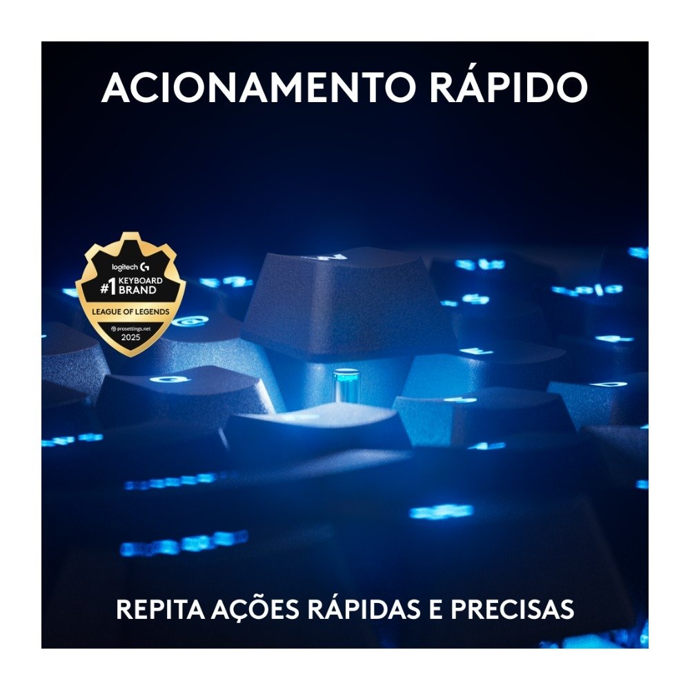Teclado Gamer Logitech G PRO X TKL RAPID, Switches Magnético-analógicos, Modo Rapid Trigger, Layout US, Preto - 920-013131 Teclado Gamer Logitech G PRO X TKL RAPID, Switches Magnético-analógicos, Modo Rapid Trigger, Layout US, Preto - 920-013131