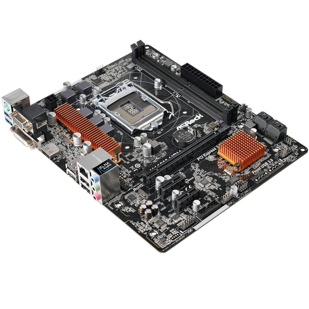 Placa-Mãe ASRock p/ Intel LGA 1151 mATX H110M-HDV D-Sub, DVI-D, HDMI, 4 x USB 3.0 Placa-Mãe ASRock p/ Intel LGA 1151 mATX H110M-HDV D-Sub, DVI-D, HDMI, 4 x USB 3.0