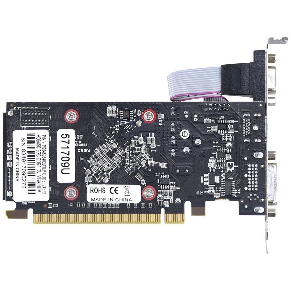 Placa de Vídeo VGA AMD PcYes RADEON HD 6450 2GB DDR3 64Bits Low Profile (LP Kit Incluso) PS64506402D3LP Placa de Vídeo VGA AMD PcYes RADEON HD 6450 2GB DDR3 64Bits Low Profile (LP Kit Incluso) PS64506402D3LP