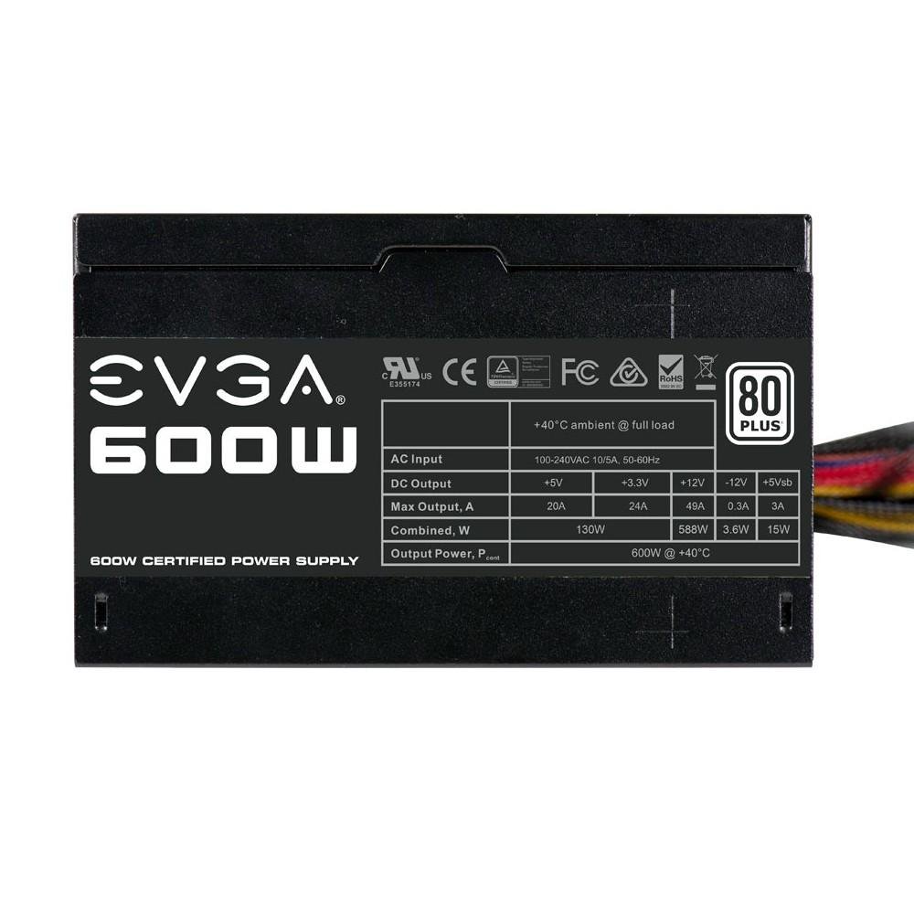 Fonte EVGA, 600W, 80 Plus White, PFC Ativo, Sem Cabo, Preto - 100-W1-0600-K Fonte EVGA, 600W, 80 Plus White, PFC Ativo, Sem Cabo, Preto - 100-W1-0600-K