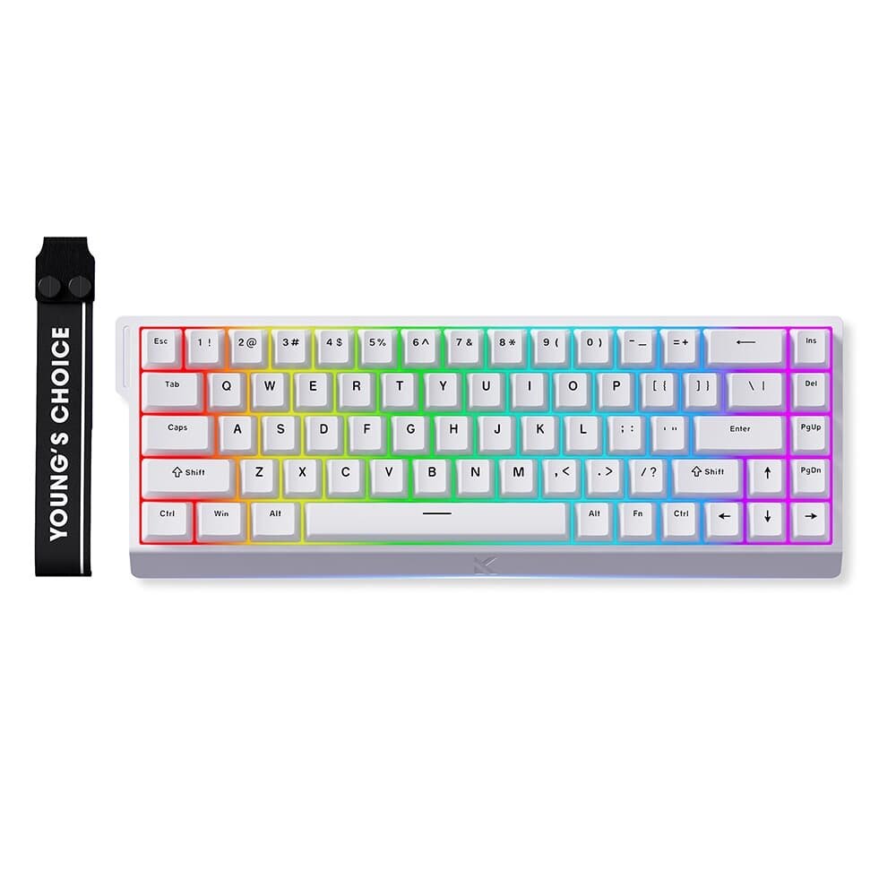 Teclado Magnético Gamer Mchose Ace 68, RGB, Hall Effect, USB-C, Branco- MC-Ace68-24