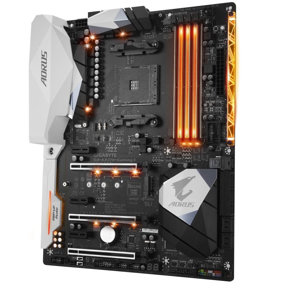 Placa-Mãe GIGABYTE p/ AMD AM4 ATX AORUS GA-AX370-GAMING 5 DDR4