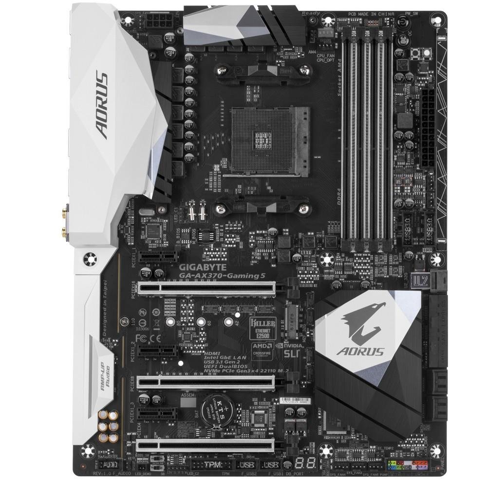 Placa-Mãe GIGABYTE p/ AMD AM4 ATX AORUS GA-AX370-GAMING 5 DDR4