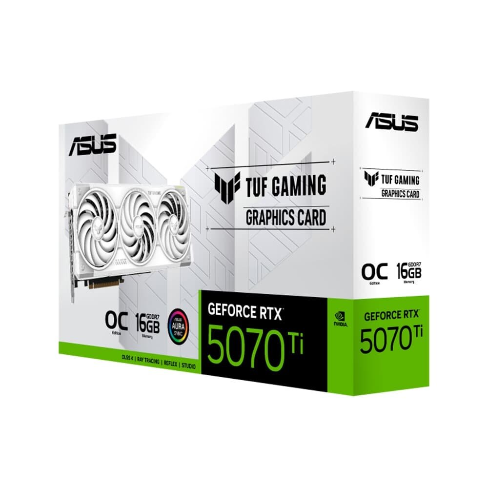 ASUS　TUF 5070Ti　white　ホワイト Placa de Vídeo ASUS RTX 5070 Ti White | KaBuM!