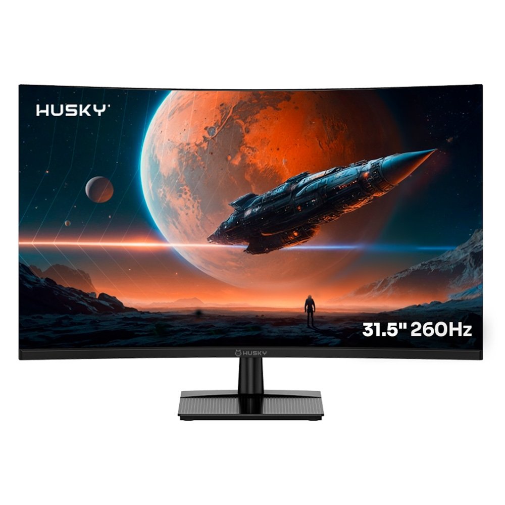 Monitor Gamer Curvo Husky Boreal 31.5″, FHD, 260Hz, 1ms, Adaptive Sync, VA, DisplayPort e HDMI, HDR