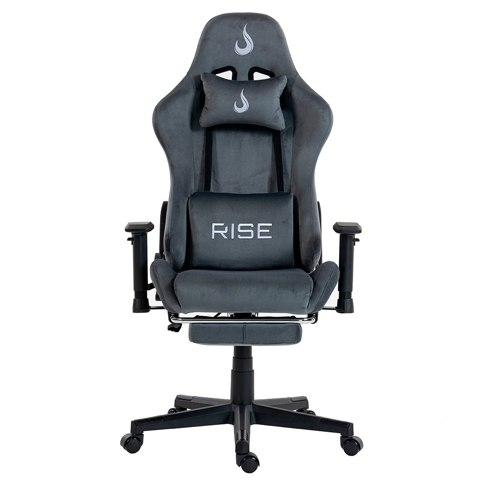 Cadeira Gamer Rise Mode X02, Ângulo Ajustável, Braço 2D, Apoio Para os Pés Retrátil, Cinza Fabric - RM-CG-X02-GR-FBC - view 3