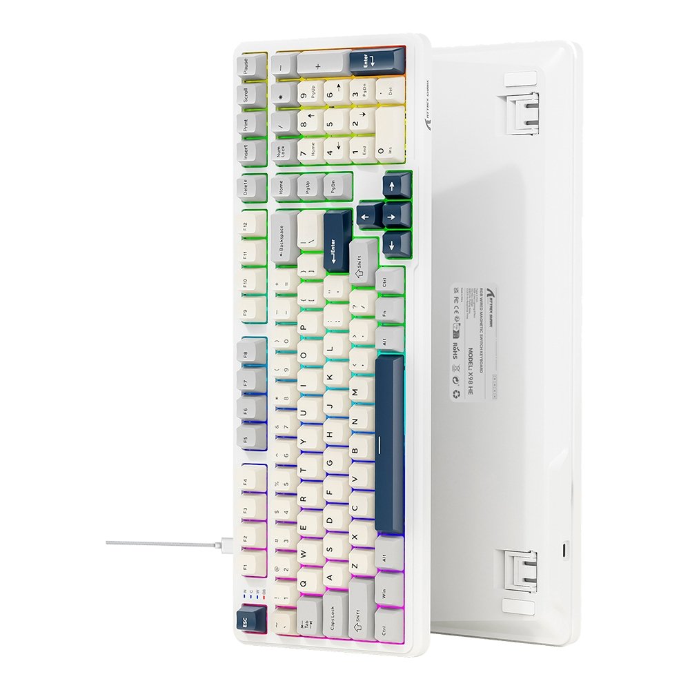 Teclado Attack Shark X98 Starlight White | KaBuM!