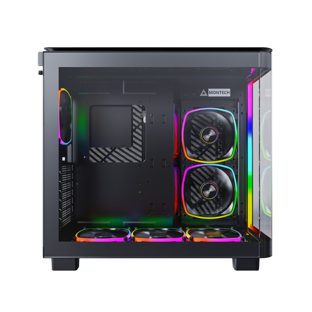 Gabinete Gamer Montech King 95 Pro, Mid-Tower, Vidro Duplo Temperado, Com 6X Fans, Preto - KING95PBK Gabinete Gamer Montech King 95 Pro, Mid-Tower, Vidro Duplo Temperado, Com 6X Fans, Preto - KING95PBK