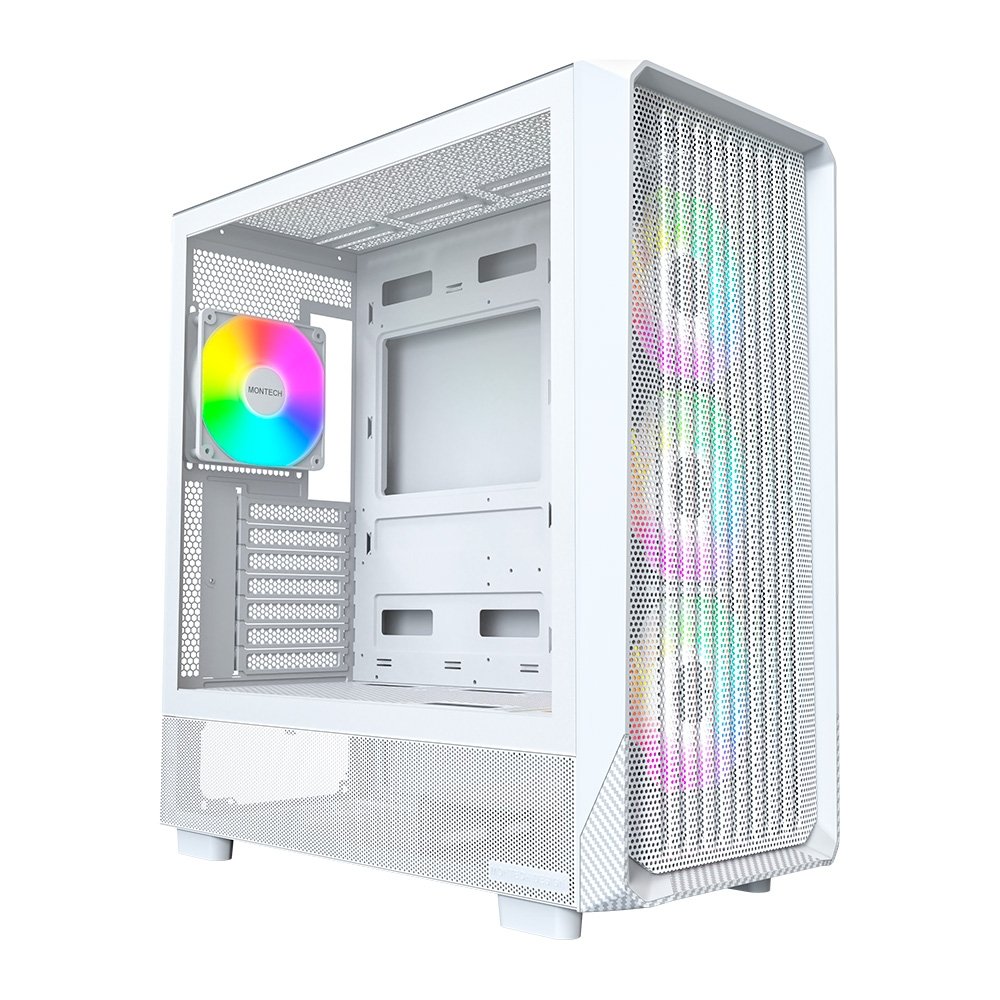 Gabinete Gamer Montech X5, Mid-Tower, Vidro Temperado, Com 4X Fans, Branco - X5WH Gabinete Gamer Montech X5, Mid-Tower, Vidro Temperado, Com 4X Fans, Branco - X5WH
