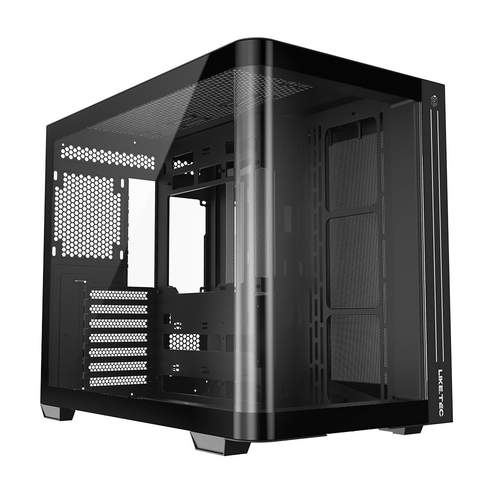 Gabinete Gamer Liketec Madness Pro, Mid Tower, ATX, Lateral e Frontal em Vidro Curvo, LED RGB, Sem Fans, Preto - LT-GB-MADNESSPRO-DARK-V1 Gabinete Gamer Liketec Madness Pro, Mid Tower, ATX, Lateral e Frontal em Vidro Curvo, LED RGB, Sem Fans, Preto - LT-GB-MADNESSPRO-DARK-V1