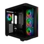 Gabinete Gamer Liketec Madness Pro, Mid Tower, ATX, Lateral e Frontal em Vidro Curvo, LED RGB, Sem Fans, Preto - LT-GB-MADNESSPRO-DARK-V1