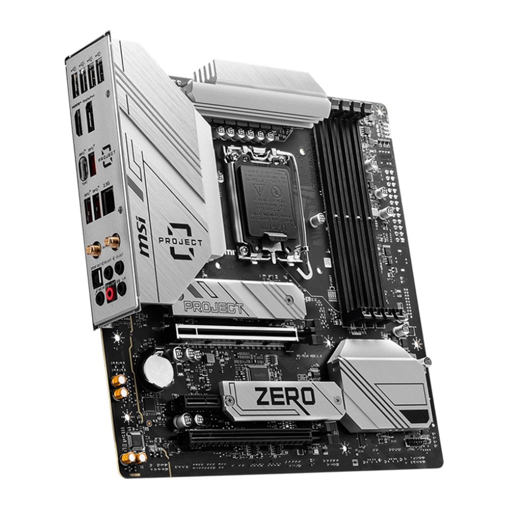 Placa-Mãe MSI B760M Project Zero, Intel LGA 1700, mATX, DDR5, Wi-Fi, Bluetooth, Back-Connect, Branco - 911-7E14-001 Placa-Mãe MSI B760M Project Zero, Intel LGA 1700, mATX, DDR5, Wi-Fi, Bluetooth, Back-Connect, Branco - 911-7E14-001