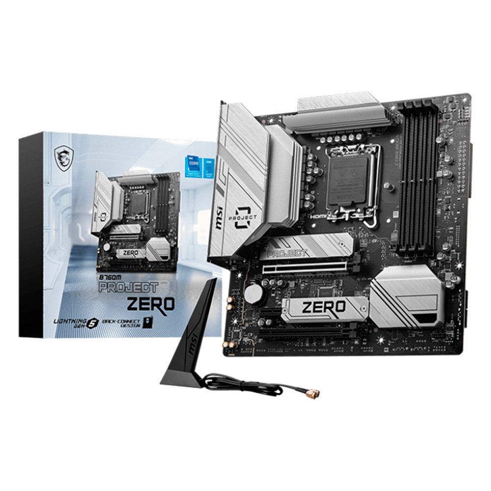 Placa-Mãe MSI B760M Project Zero, Intel LGA 1700, mATX, DDR5, Wi-Fi, Bluetooth, Back-Connect, Branco - 911-7E14-001 Placa-Mãe MSI B760M Project Zero, Intel LGA 1700, mATX, DDR5, Wi-Fi, Bluetooth, Back-Connect, Branco - 911-7E14-001