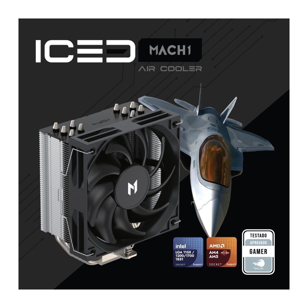 Air Cooler MACH1 ICED AMD e Intel, 120mm, Preto - P50i-BK V2