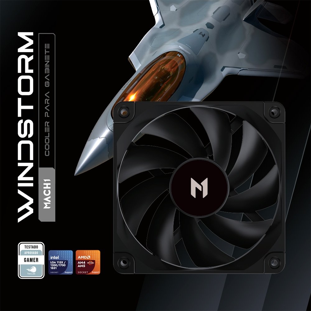 Ventoinha MACH1 WINDSTORM, 120mm, Preto - CL-N25-B12L