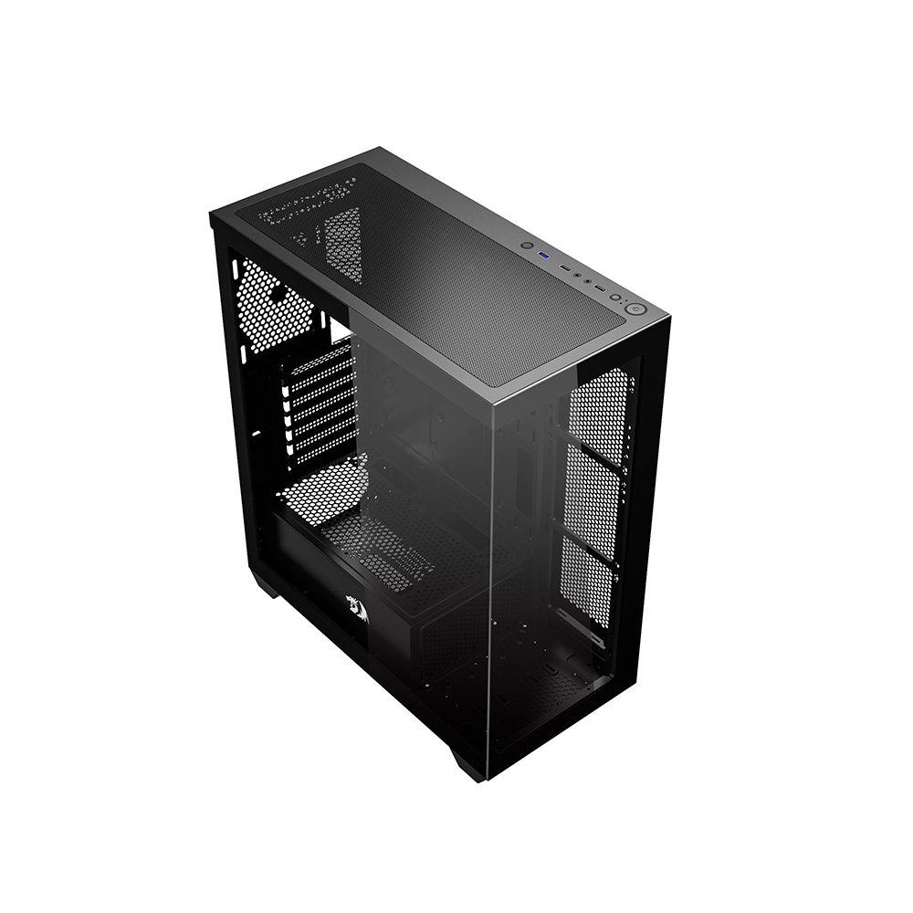 Gabinete Gamer Redragon Deflect, Mid Tower, ATX, Lateral em Vidro Temperado, Sem FANs, Preto - CA-609B