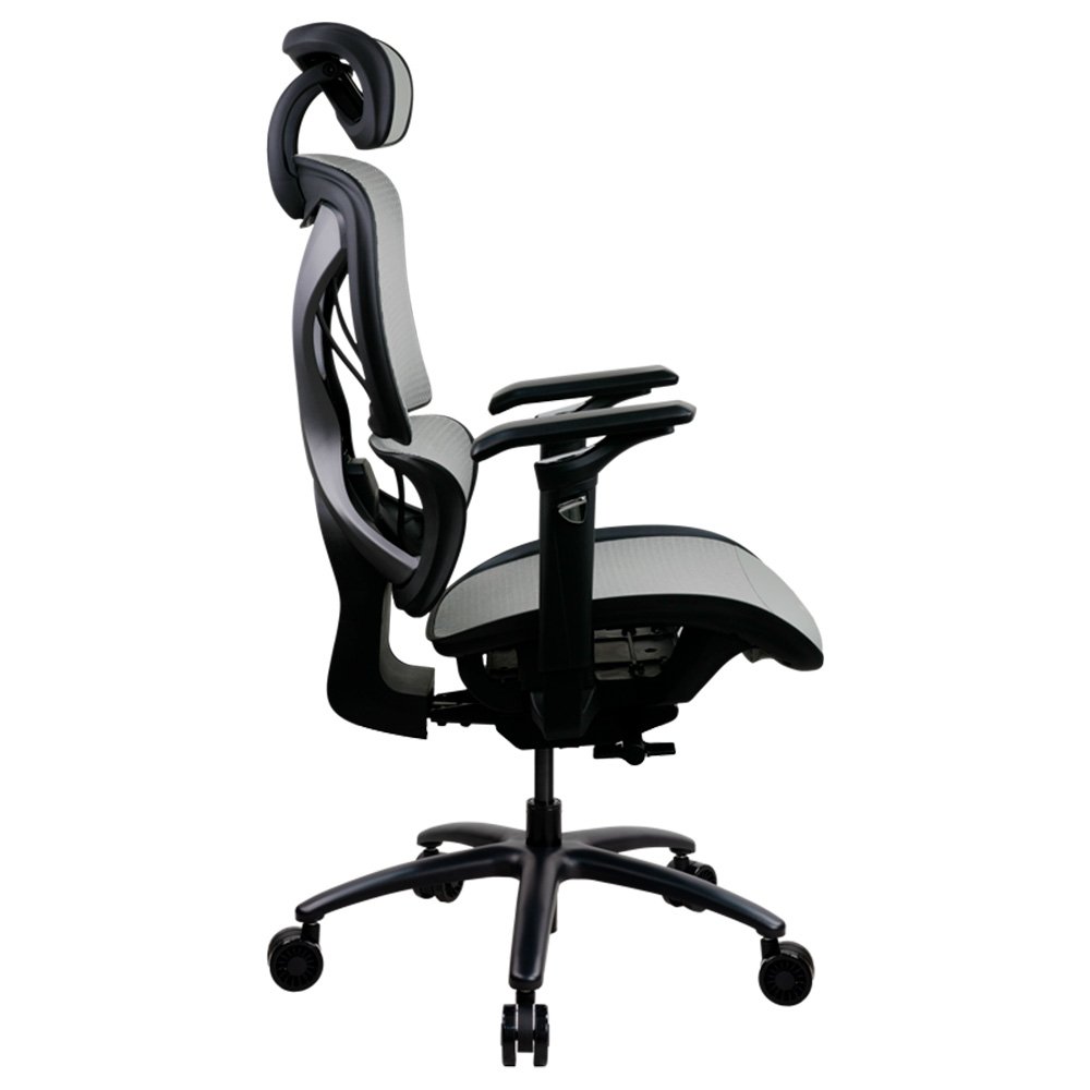 Cadeira Ergonômica Formula V Ergolux 6, Malha Ventilada, Apoio Lombar Regulável, Cinza Fumaça - ERGLX6-G - view 5
