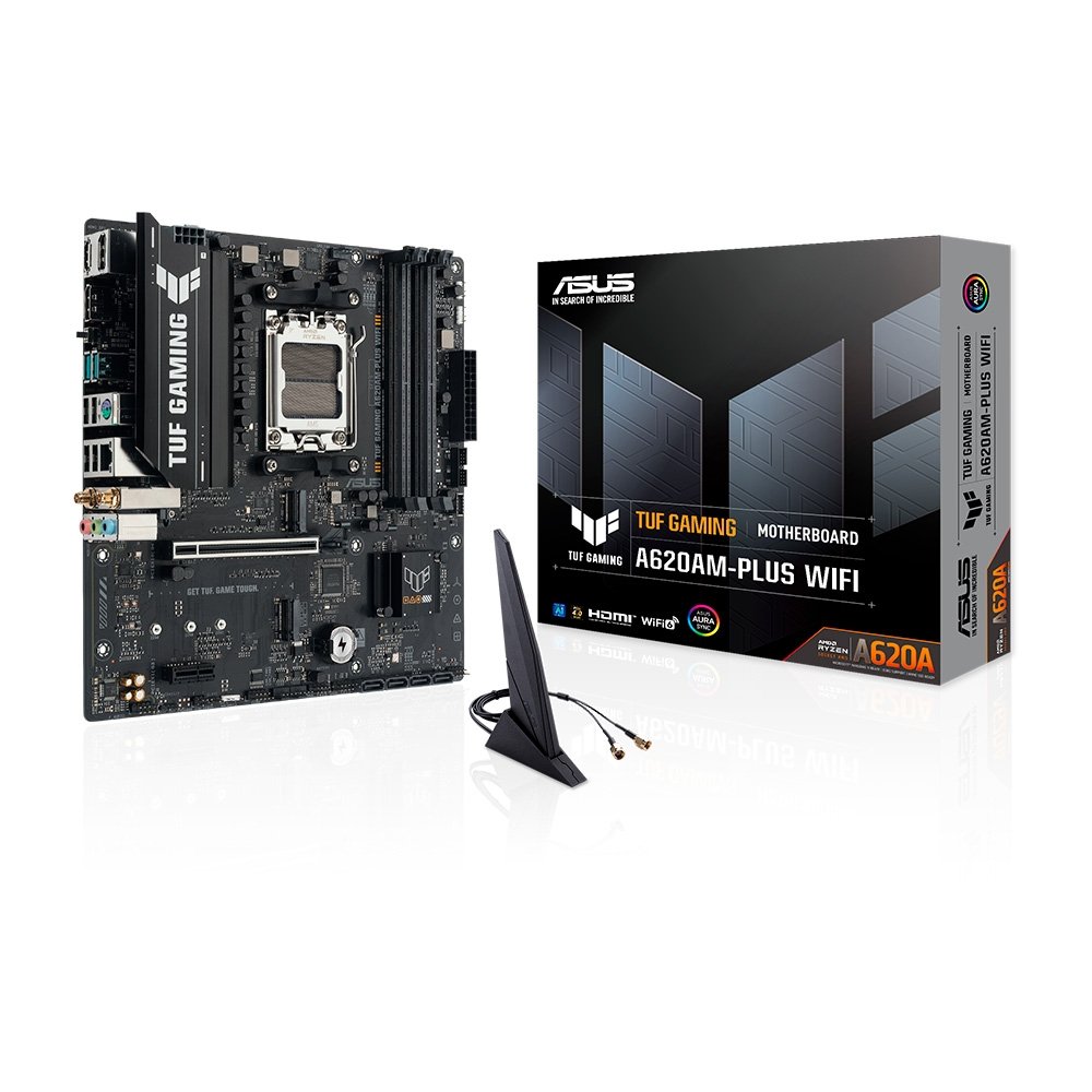 Placa Mãe ASUS TUF GAMING A620AM-PLUS WIFI, AMD AM5 , m-ATX, DDR5, Wi-fi6 - 90MB1MZ0-M0EAY0 Placa Mãe ASUS TUF GAMING A620AM-PLUS WIFI, AMD AM5 , m-ATX, DDR5, Wi-fi6 - 90MB1MZ0-M0EAY0