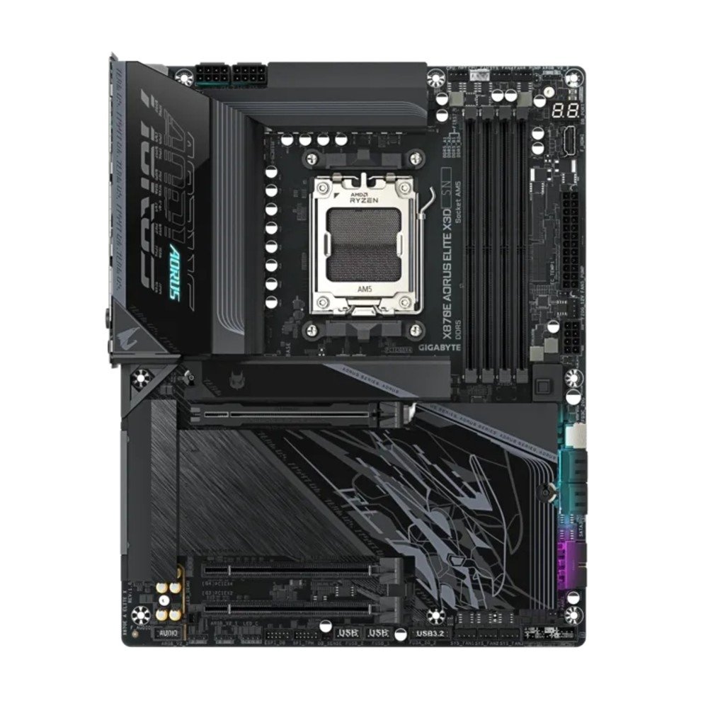 Placa Mãe Gigabyte X870E AORUS ELITE X3D, AMD AM5, ATX, DDR5, PCIe 5.0, Wi-Fi 7, Bluetooth, Preto - X870E A ELITE X