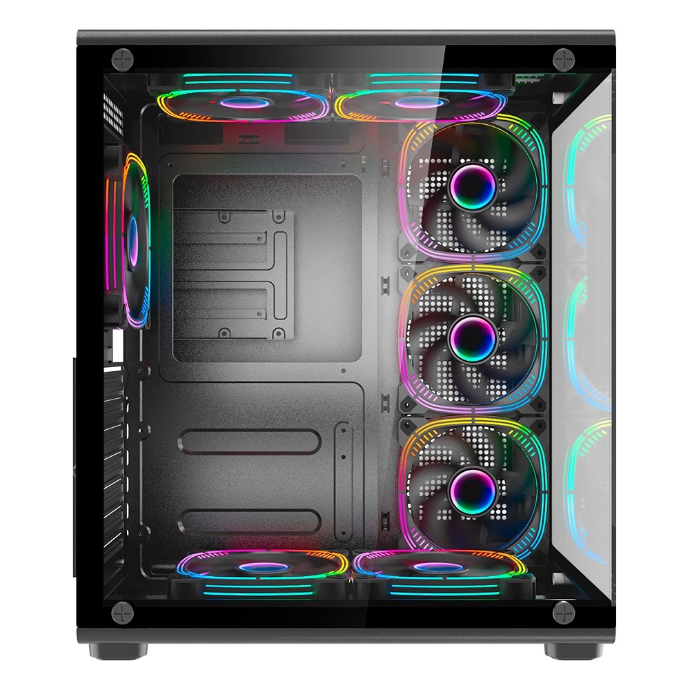 Gabinete Gamer Rise Mode Galaxy Glass X, Mid Tower, ATX, Lateral e Frontal em Vidro, Preto - RM-GA-GGX-FB
