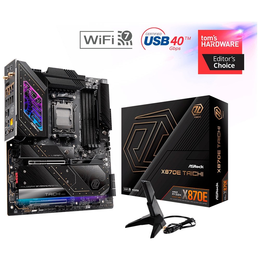 Placa-Mãe ASRock X870E Taichi AM5 DDR5 | KaBuM!