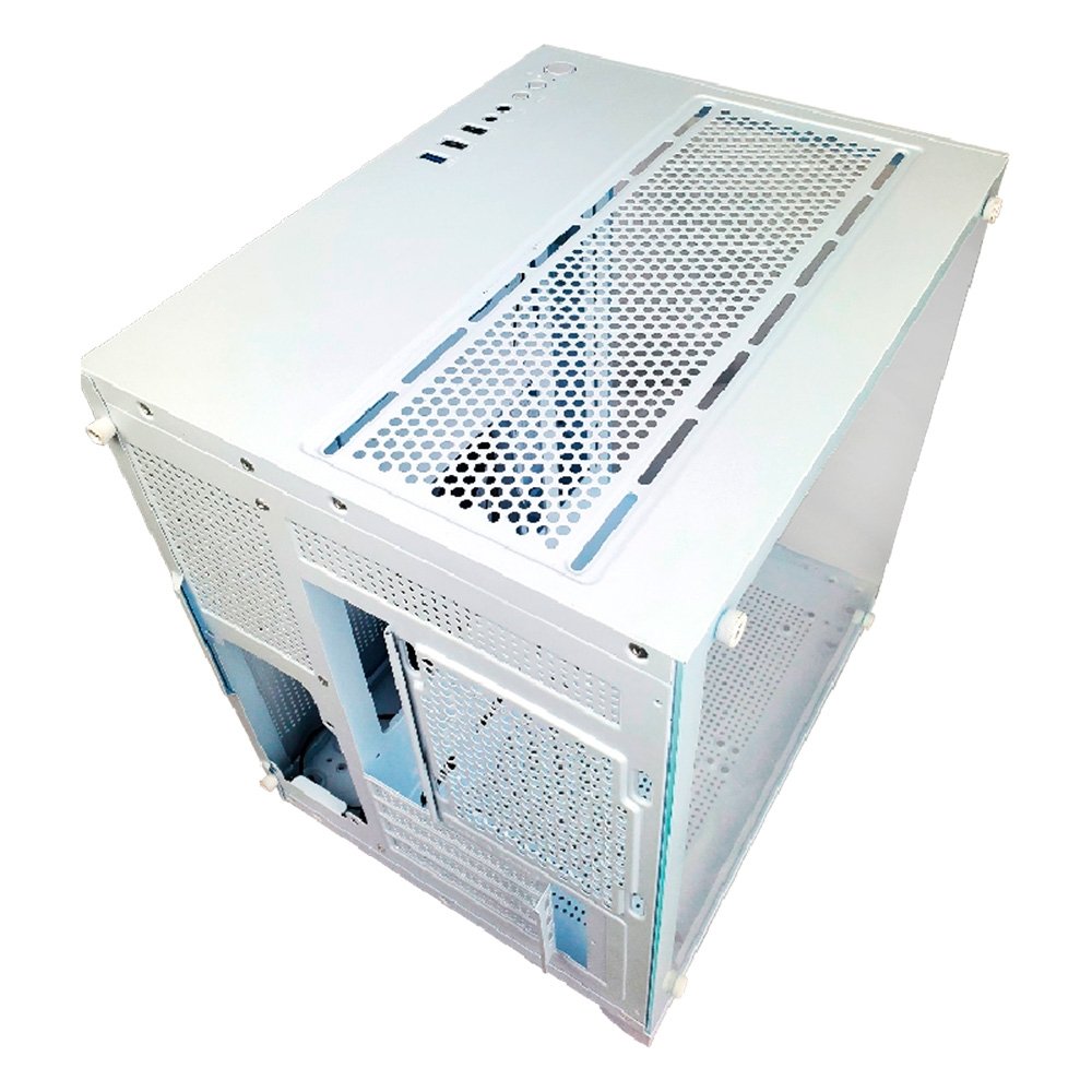 Gabinete Gamer HAYOM GB1788, Mid Tower, Aquário, Frontal e Lateral em Vidro, Branco - GB.17.10.88