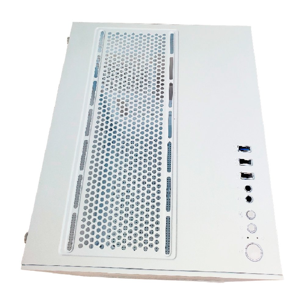 Gabinete Gamer HAYOM GB1788, Mid Tower, Aquário, Frontal e Lateral em Vidro, Branco - GB.17.10.88