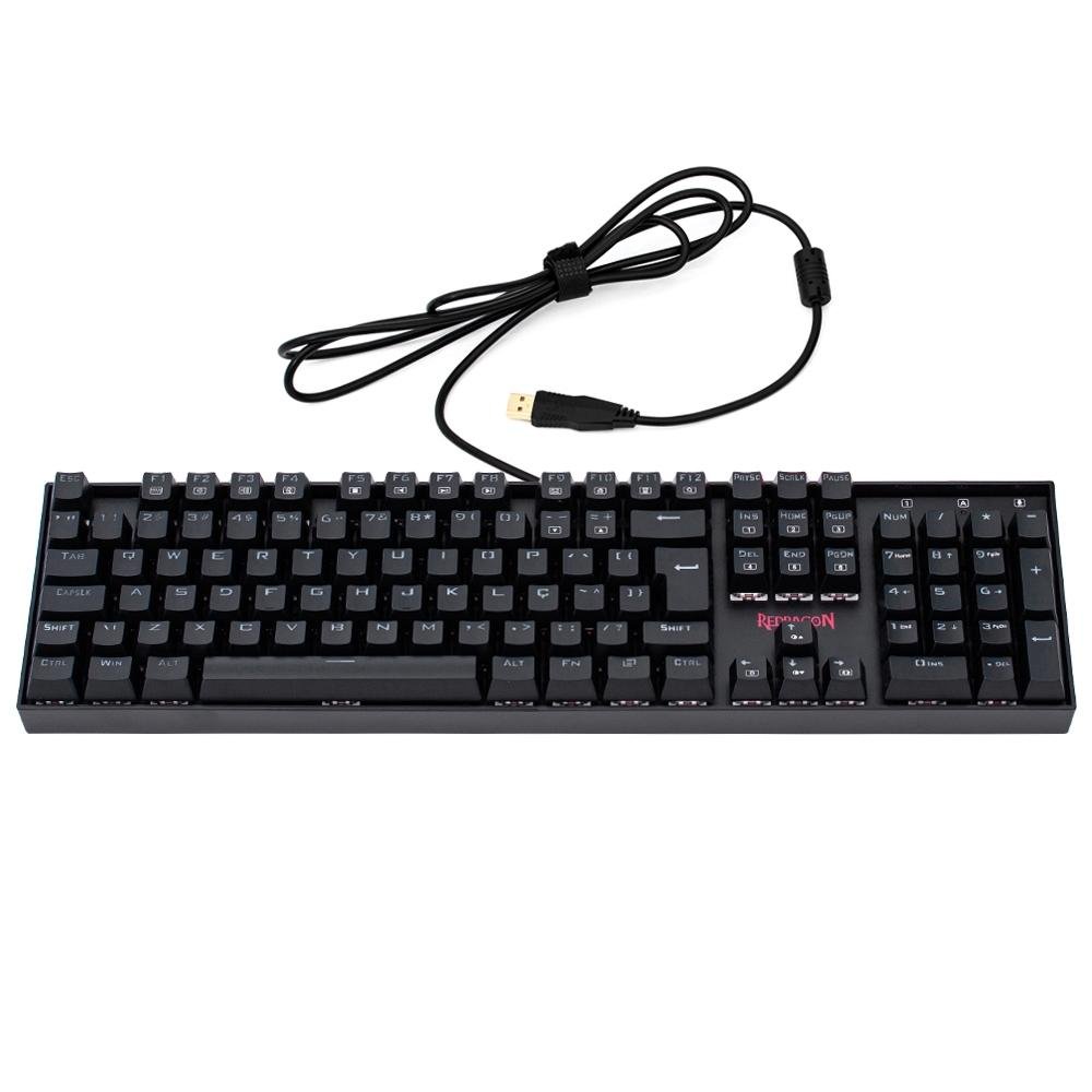 Teclado Gamer Redragon Mecânico Mitra com Anti-Ghost K551 RGB, Switch Outemu Red, ABNT2, Preto - K551RGB-1 (PT-RED)