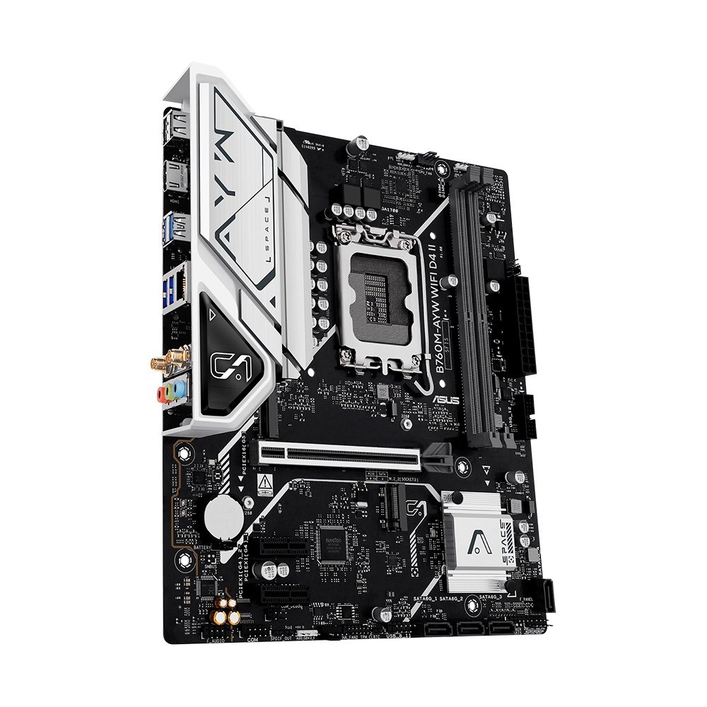 Placa-Mãe ASUS B760M-AYW WIFI D4 II, Intel LGA 1700, mATX, DDR4, Wi-Fi 6, Preto - 90MB1MG0-M0EAY0 Placa-Mãe ASUS B760M-AYW WIFI D4 II, Intel LGA 1700, mATX, DDR4, Wi-Fi 6, Preto - 90MB1MG0-M0EAY0