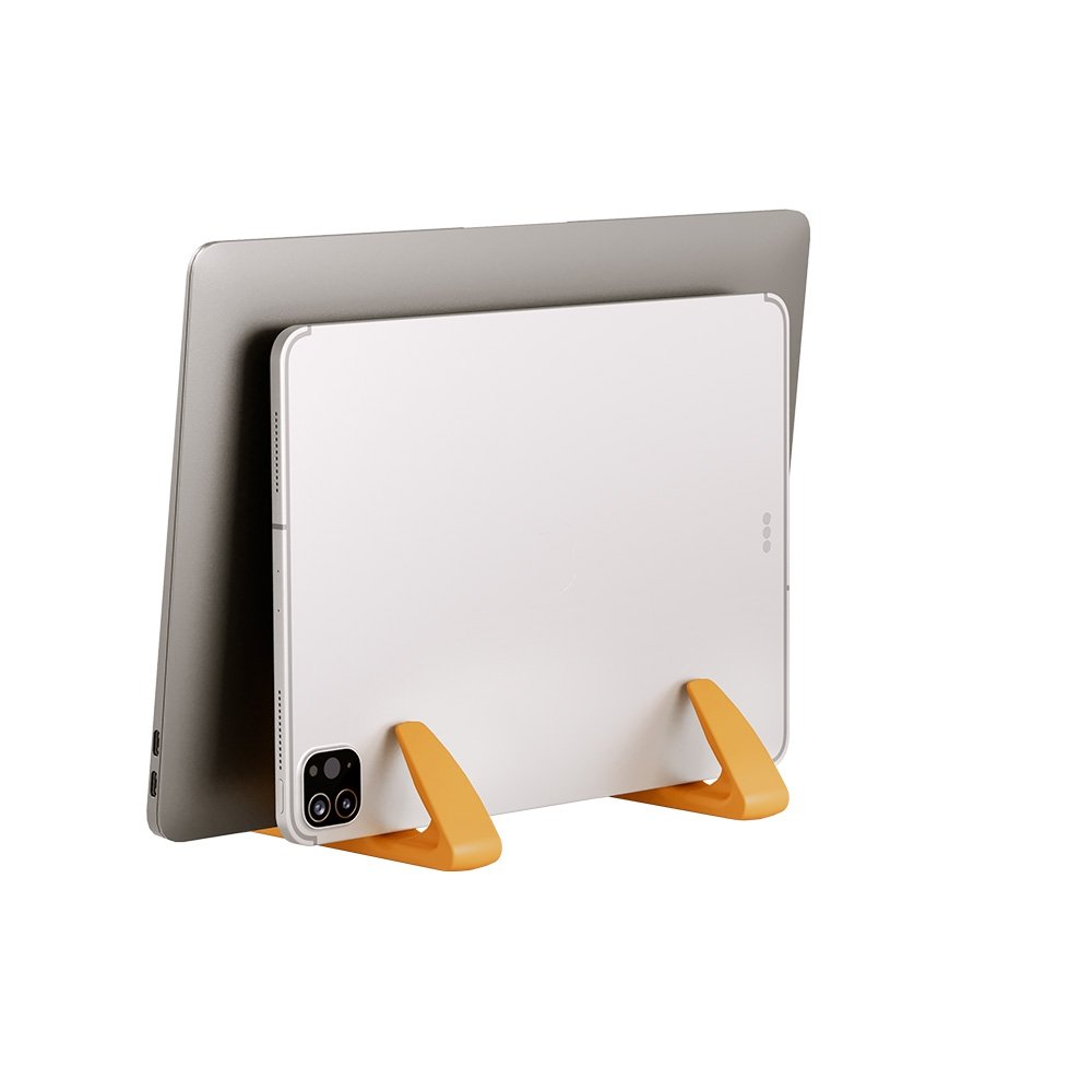 Suporte vertical para Notebook e Tablet Octoo LiteStand Vertical, Titanium e Caramelo - 9574