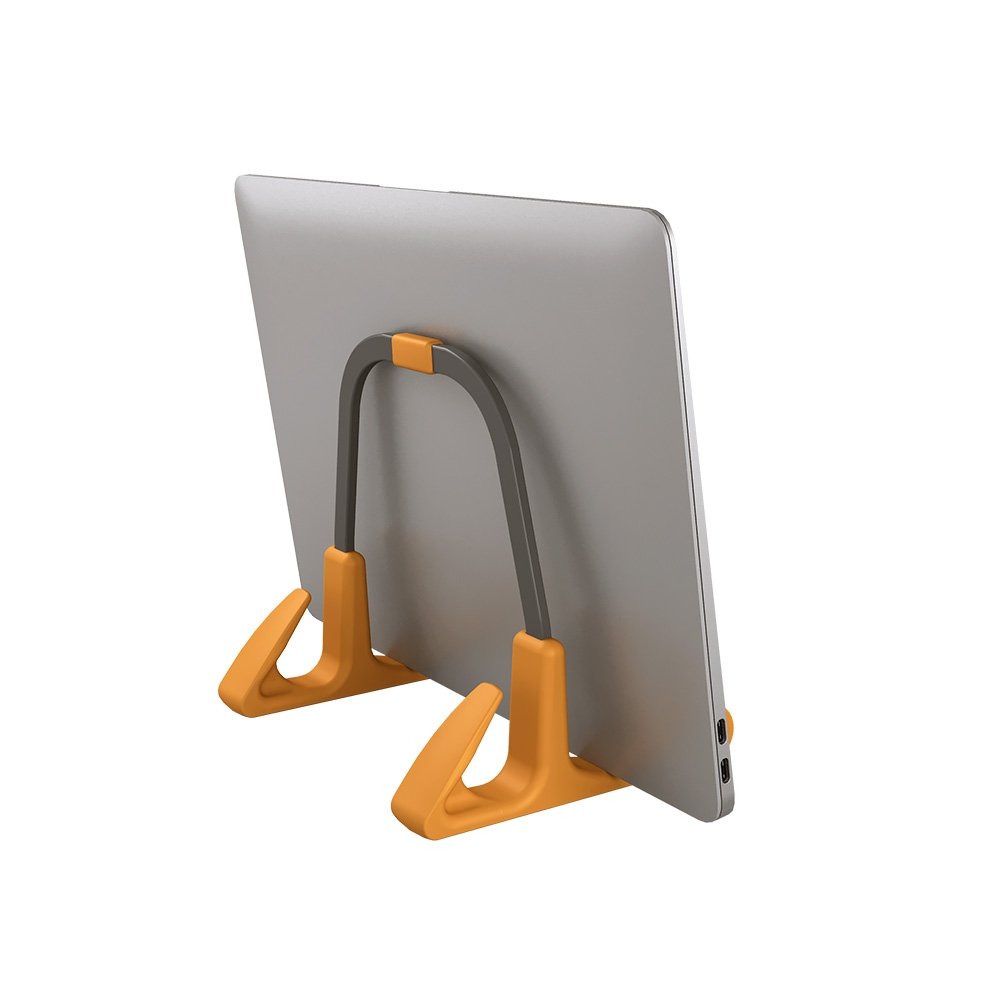 Suporte vertical para Notebook e Tablet Octoo LiteStand Vertical, Titanium e Caramelo - 9574